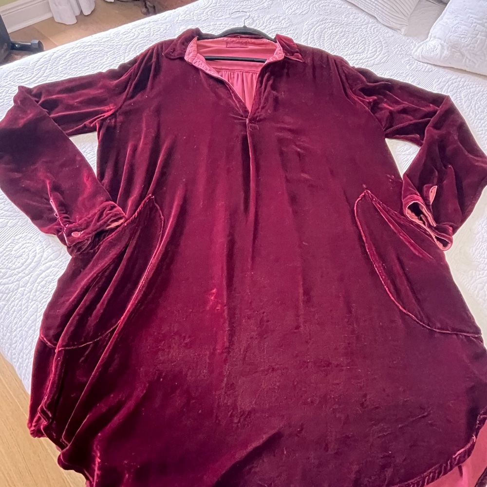 Velvet Long Sleeve Dress in Rich Burgundy